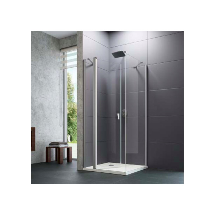 Krídlové dvere Huppe Design pure 4-uholník, 800mm, lietacie, uniwersalne, Anti-Plaque, profil chróm eloxal