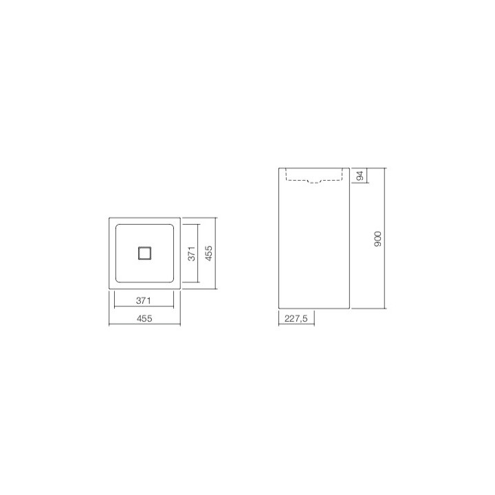 Umývadlo voľne stojaca Alape Q-Series, štvorcová, 329x329mm, bez prepadu, łatwa w pielęgnacji, WT.RX325QS, biela