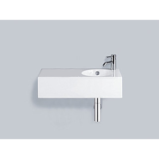 Umývadlo závesné Alape Scopio IC-Series, obdĺžniková, 600x325mm, z prepadom, otvor na batériu, polička s pravé, WT.IC600H.L, bie