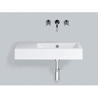Umývadlo závesné Alape PR-Series, obdĺžniková, 800x405mm, z prepadom, blat s pravé, łatwa w pielęgnacji, WT.PR800.L, biela