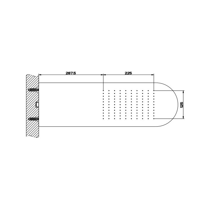 Horná sprcha Gessi Tondo 200, montáž do stieny, 3mm grubości, mirror steel