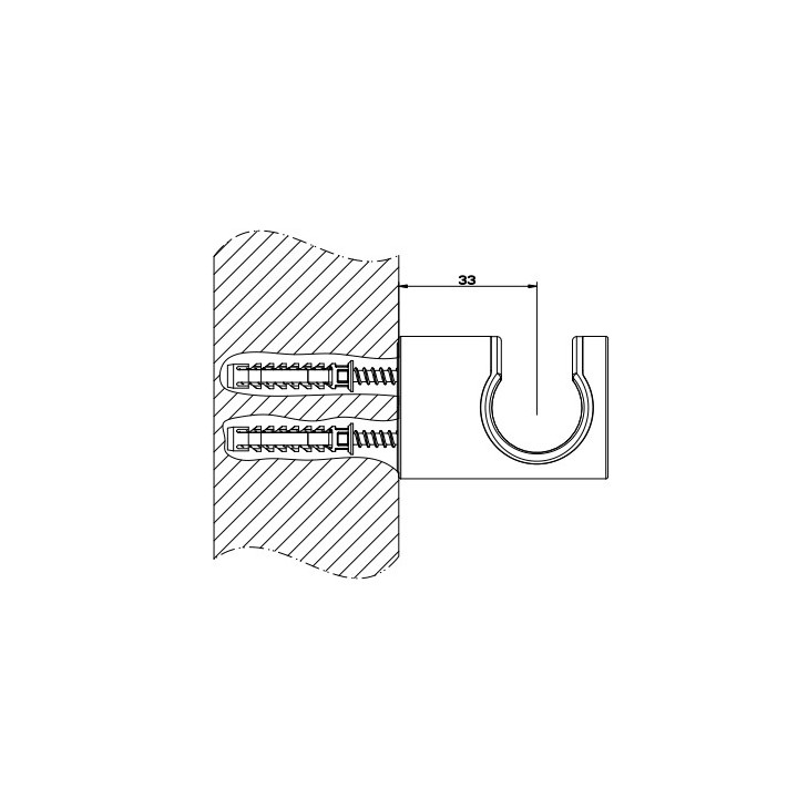 Pripojenie vody Gessi Inciso, G1/2", objímku 65mm, chróm