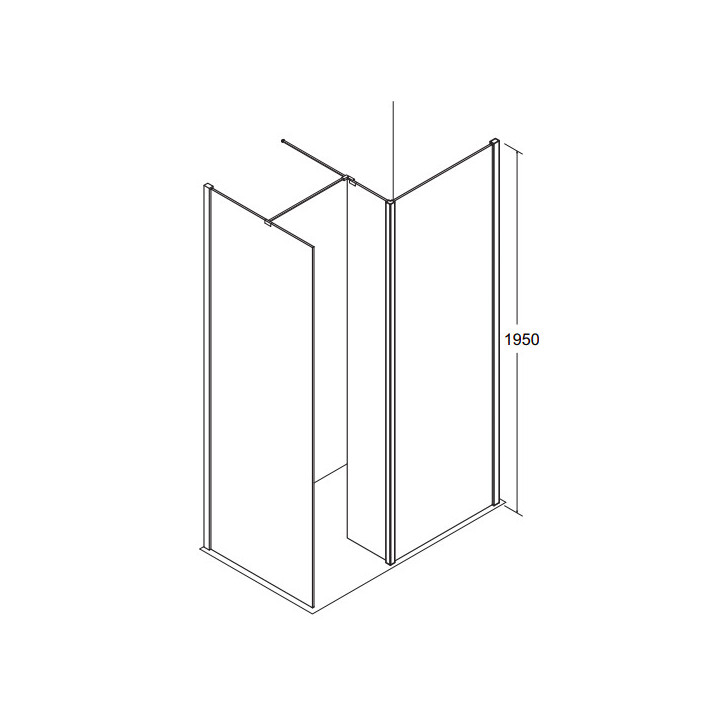 Sprchový kút walk-in Besco Indre 140, sklo číre, profil chróm