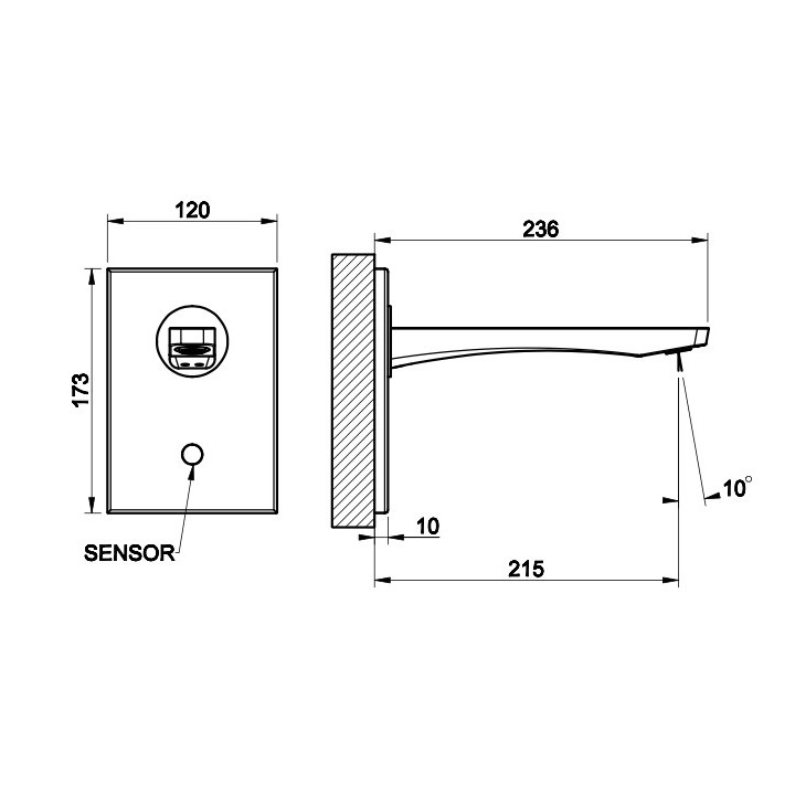 Elektronické umyvadlová batéria Gessi Rilievo, na postavení, výška 133mm, chróm