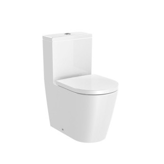 Misa na postavení do kompaktu Roca Inspira Square Rimless, 64,5x37,5cm, odtok dvojitý, bezkołnierzowa, biela