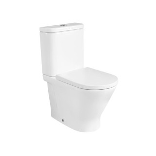 Misa kombi stojaca WC Roca Gap Rimless Round, 65,5x37cm, bez kołnierza, odtok dvojitý, biela