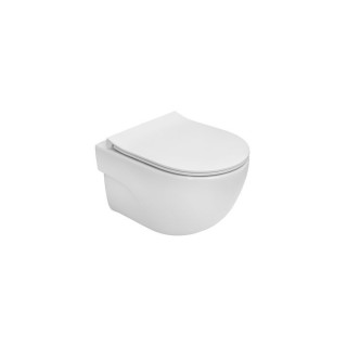 Misa závesné WC Roca Meridian Rimless Compacto, 48x36cm, bez kołnierza, biela