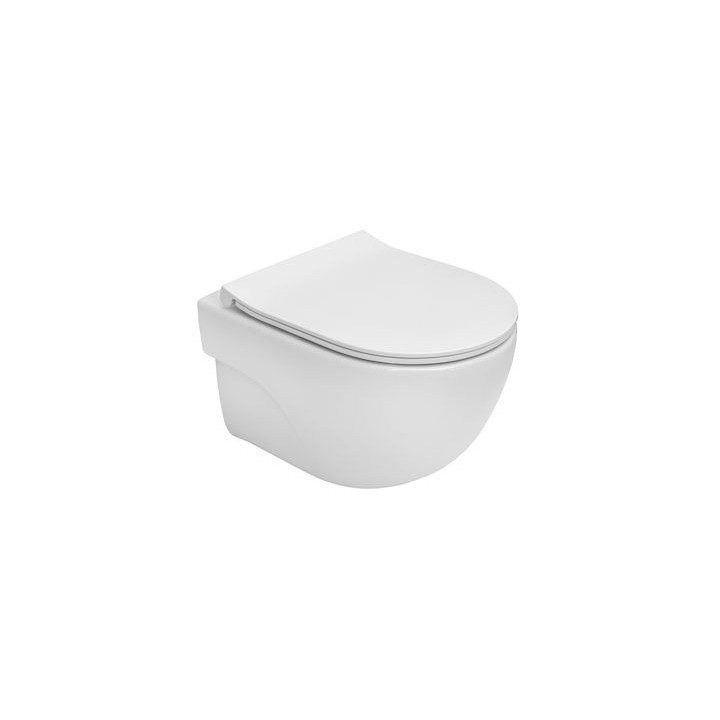 Misa závesné WC Roca Meridian Rimless Compacto, 48x36cm, bez kołnierza, biela