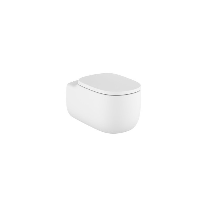 Závesné wc Roca Beyond, bez splachovacieho kruhu, 58x40cm, Maxi Clean, biela