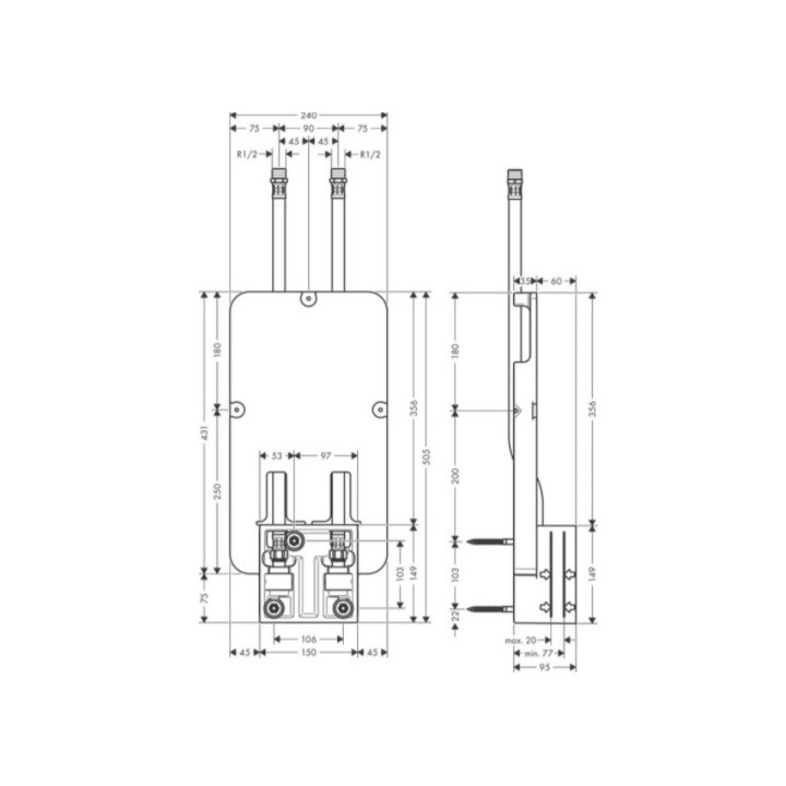 Horná sprcha Axor ShowerSolutions 300/300 1jet, stropná, čierna matnéný