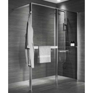 Pevná bočná stena Walk-In do niky Novellini Kaudra HN Frame, 180x200cm, pravé, biele profily matnéný