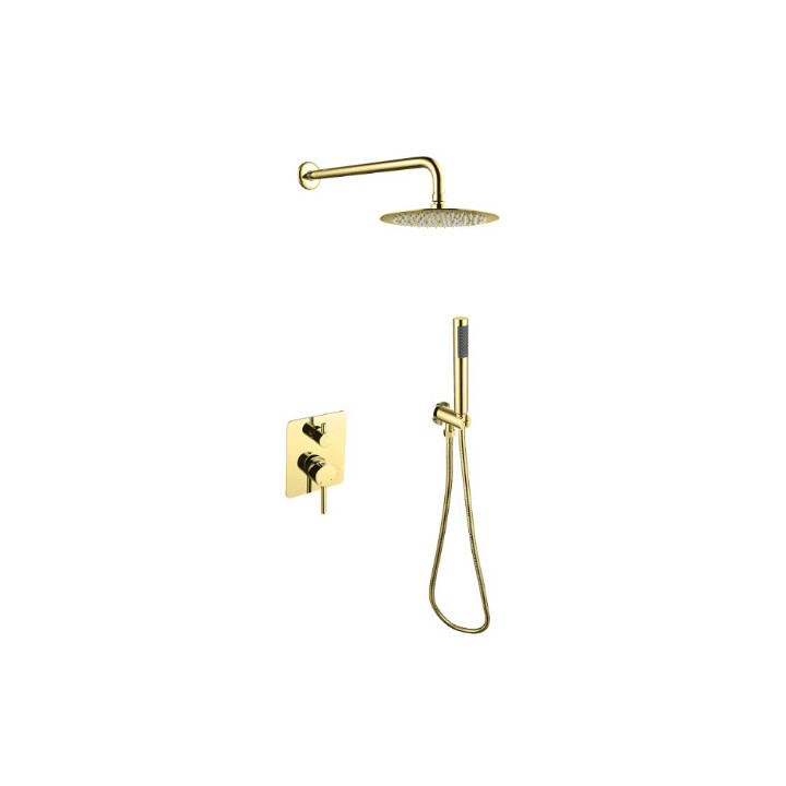 Vaňová  Batéria Besco Decco, na stěnu, výtokové rameno 182mm, Sprchový set, chróm