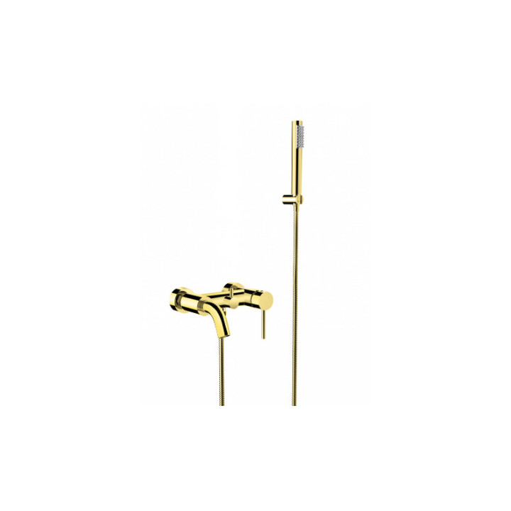 Vaňová  Batéria Besco Decco, na stěnu, výtokové rameno 182mm, Sprchový set, chróm