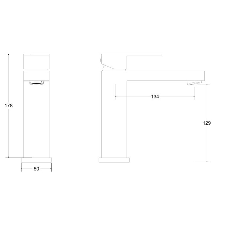 Umyvadlová batéria Besco Varium / Modern I, na postavení, výška 307mm, chróm