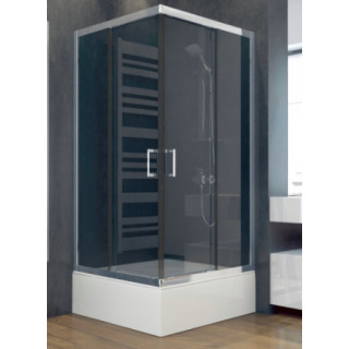 Sprchový kút kwadrotowa Besco Modern 185, 80x80cm, sklo číre, profil chróm