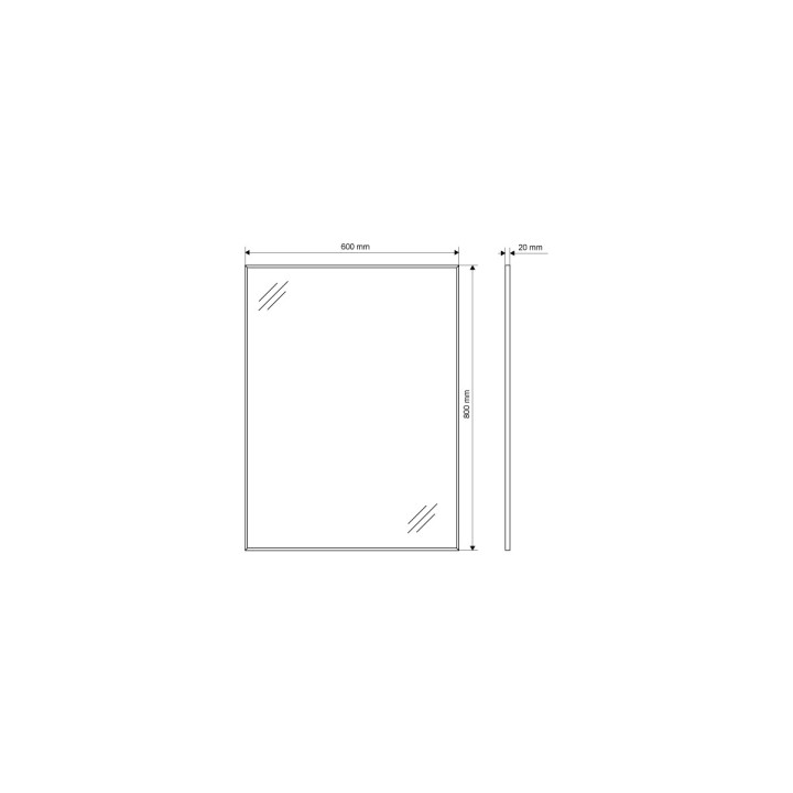 Zrkadlo Pravouhlé Excellent Kuadro, závesné, 60x80cm, čierna matnéný