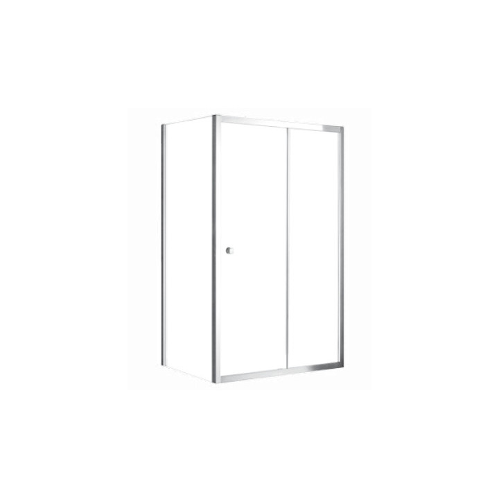 Bočný panel dla dverí prysznicowych Besco Actis, 80x195cm, sklo číre, profil chróm