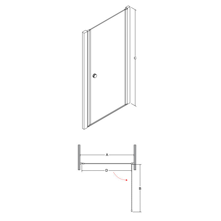 Dverí sprchové do niky Besco Duo Slide, 140x195cm, posuvné, sklo číre, profil chróm
