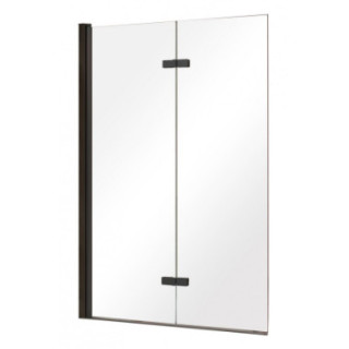 Vaňová zástena Besco Lumix, 100x145cm, 2-skrzydłowy, sklo číre, profil chróm