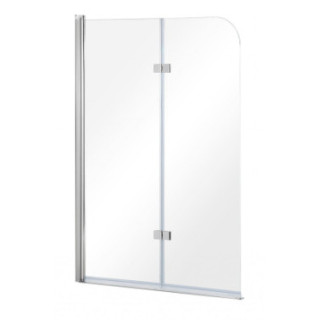 Vaňová zástena Besco Prestigio, 80x150cm, 2-skrzydłowy, sklo číre, profil chróm