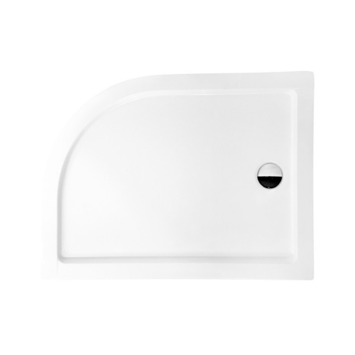 Štvorcová sprchová vanička Besco Oskar, 90x90cm, zintegrowana obudowa, akrylátové, biely