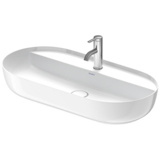 Umývadlo na postavenie na dosku Duravit LUV, 80x40cm, bez prepadu, otvor na batériu, biela