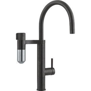 Drezová batéria do filtrowania vody Franke Vital S, obracana výtokové rameno, výška 311mm, čierna matnéný/brúsená oceľ