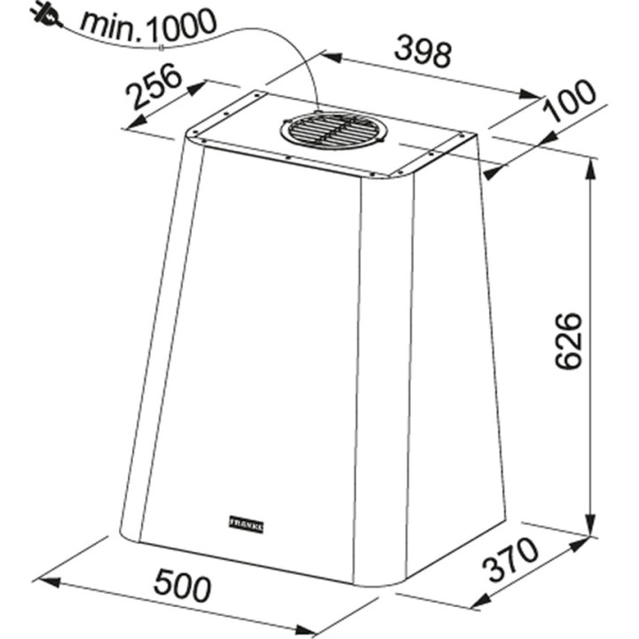 Okap nástenný Franke Smart Vertical 2.0 FPJ 915 V BK/DG, šírka 90cm, čierne sklo