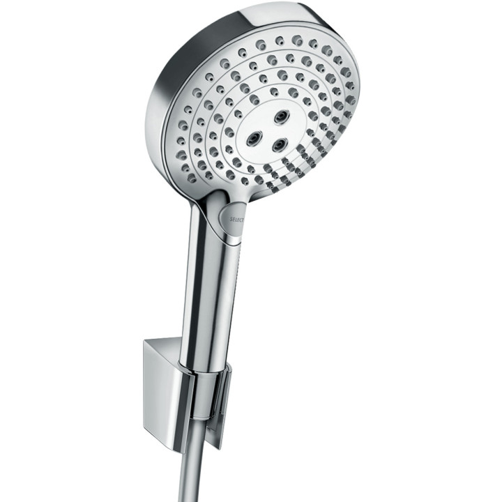 Bodový Sprchový set Hansgrohe Raindance Select S, 120 3jet, sluchátko 3-funkčná s pákou i hadicou 160cm, chróm