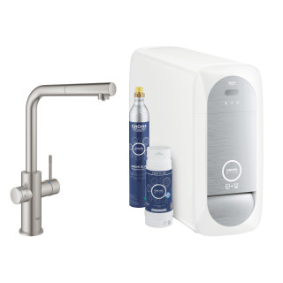 Súprava startowy Grohe Blue Home, jednostka chłodząca s batériou v tvare L, do vody gazowanej, obracana výtokové rameno, chróm 
