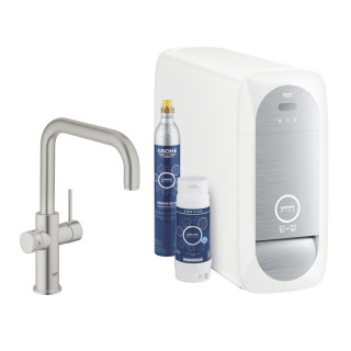 Súprava startowy Grohe Blue Home, jednostka chłodząca s batériou v tvare L, do vody gazowanej, obracana výtokové rameno, chróm 