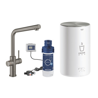 Súprava Grohe Red Duo s batériou kuchenną v tvare C a bojlerem vo veľkosti M, obracana výtokové rameno, chróm