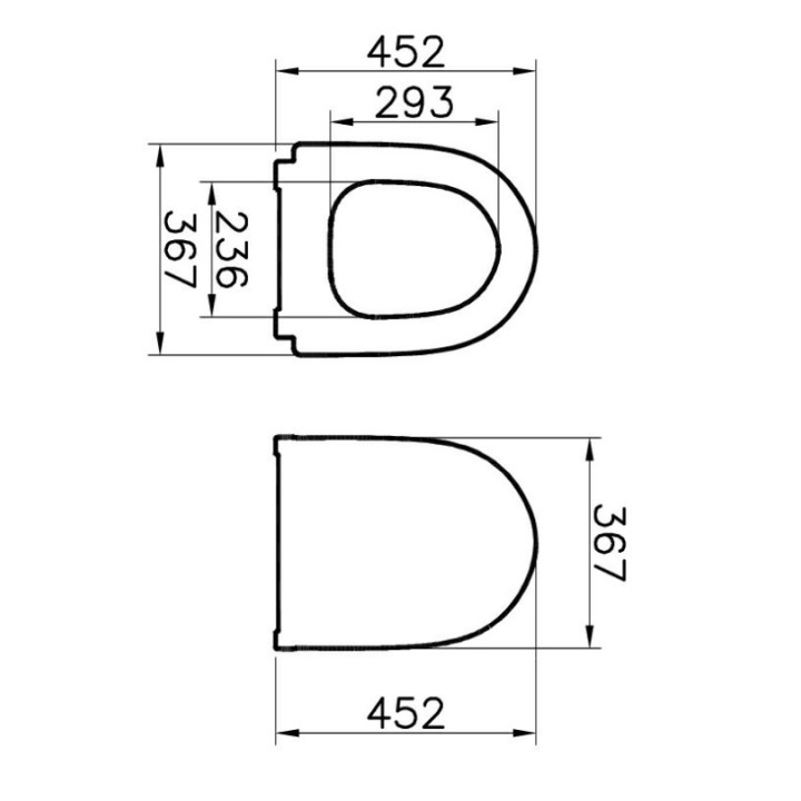 Sedátko WC Vitra Metropole Slim, s pozvoľným sklápaním, 44x36cm, biela
