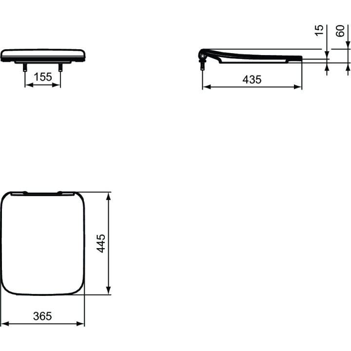 Klozetové sedátko Ideal Standard Strada II, druhu thin, duroplast, biela