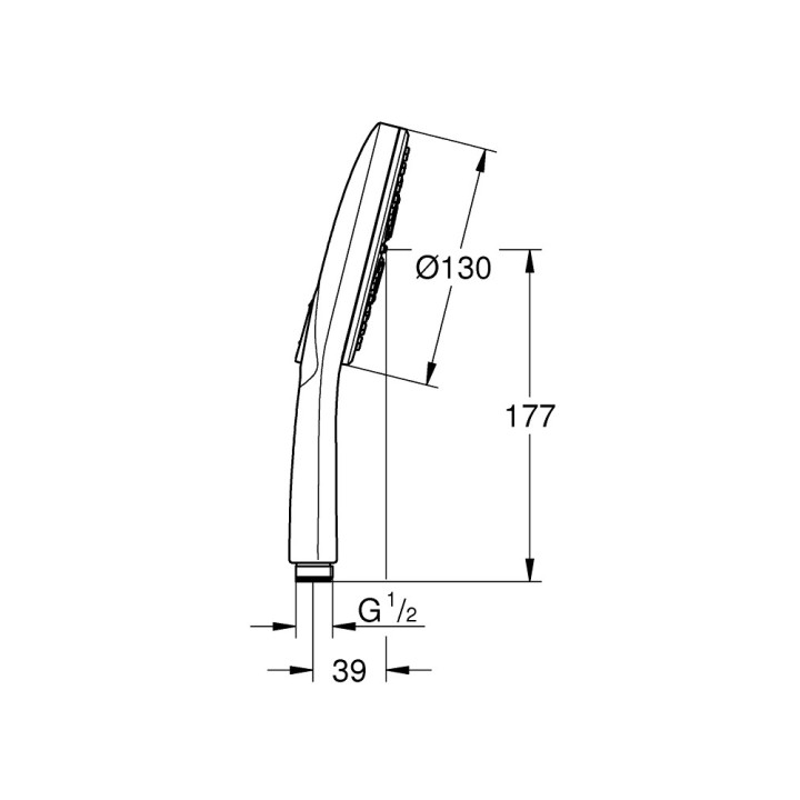 Ručná sprcha Grohe Rainshower Smartactive 130, 3-prúdové, polished nickel