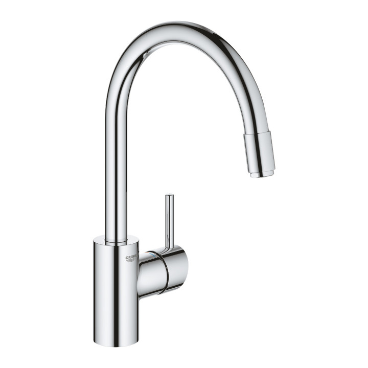 Drezová batéria Grohe Concetto, na postavení, páková, výška 360mm, výsuvná sprcha, chróm