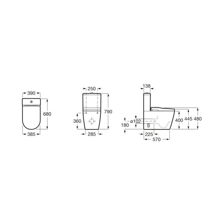 Toaleta myjąca Roca Inspira - In-Wash závesné Rimless biela