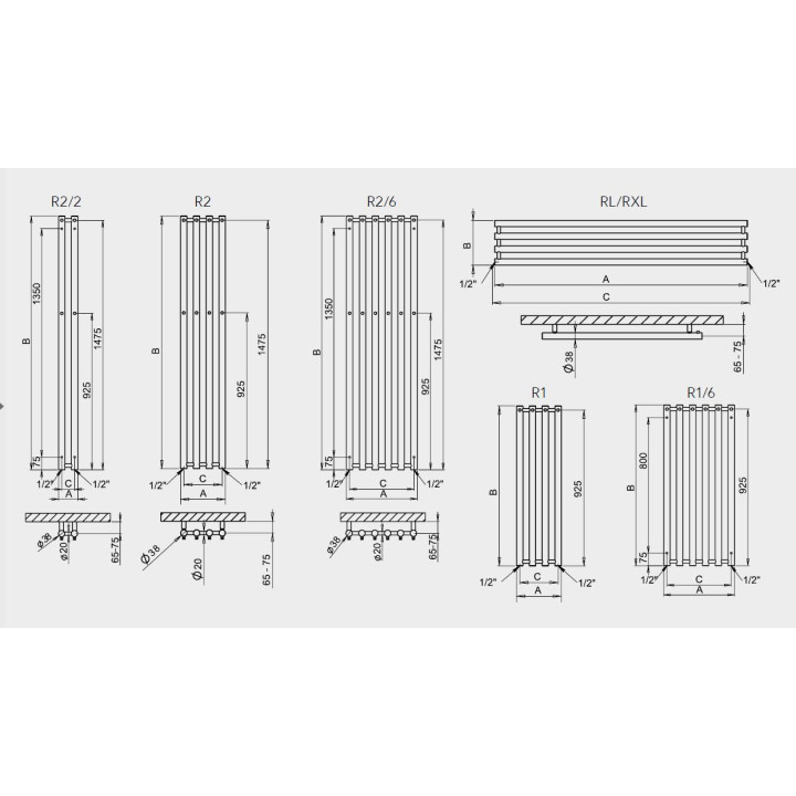 Radiátor P.M.H. Sorano 60x163 cm - biely- sanitbuy.pl