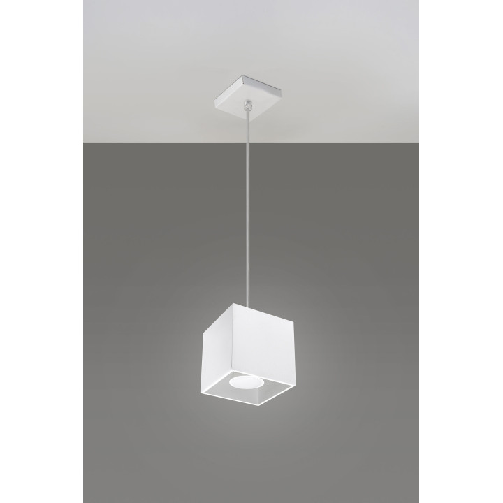 Lampa Závěsná Sollux Ligthing Quad 1, 10cm, štvorcová, GU10 1x40W, szara