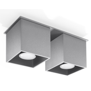 Plafon dvojitý Sollux Ligthing Quad 2, 26cm, GU10 2x40W, čierna
