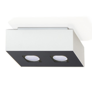 Plafon Sollux Ligthing Mono 1, 14cm, štvorcová GU10 1x40W, biely/čierna