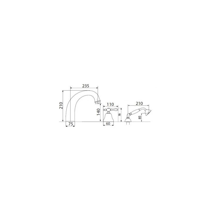 Bateria wannowa 5-otworowa Giulini G. Praga- sanitbuy.pl