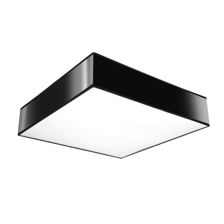 Plafon Sollux Ligthing Horus 45, štvorcová, 45cm, E27 3x60W, čierna