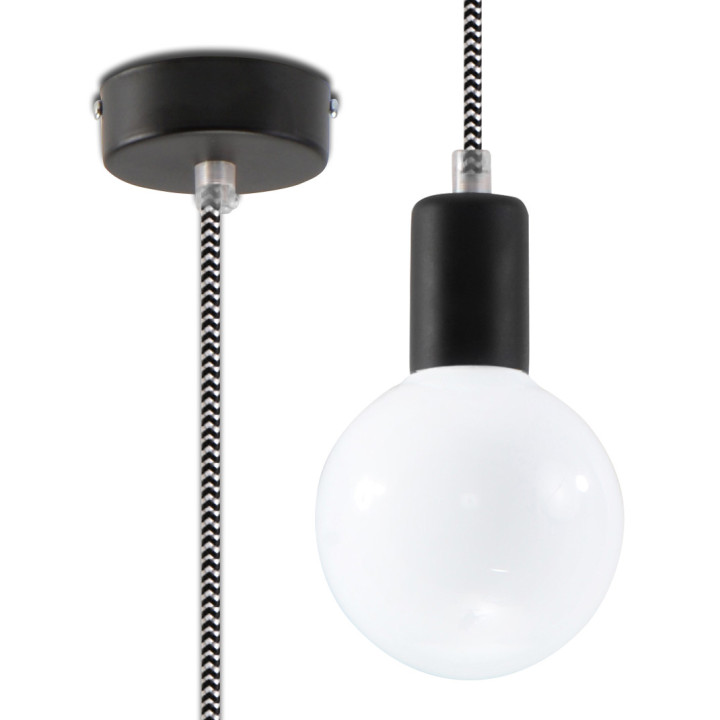 Lampa Závěsná Sollux Ligthing Edison, 8cm, E27 1x60W, fioletowa