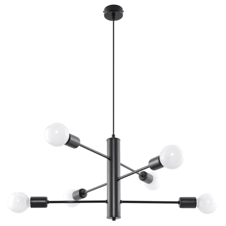 Żyrandol Sollux Ligthing Duomo 5, 64cm, E27 5x60W, čierna