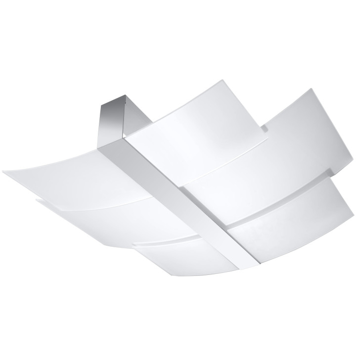 Nástenné svietidlo Sollux Ligthing Celia, 42cm, E27, 2x60W, chróm/biely