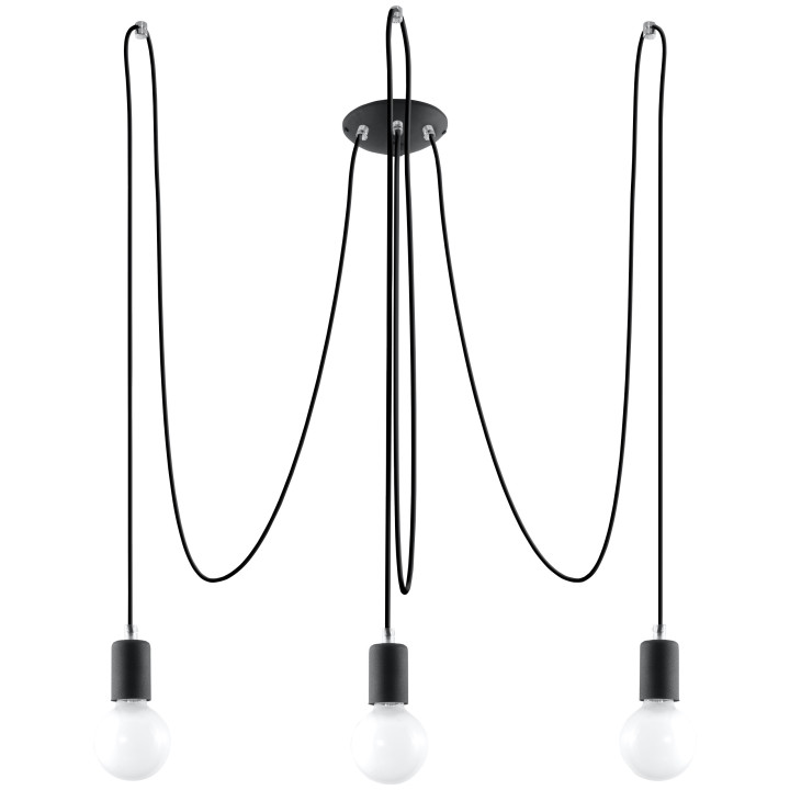 Lampa Závěsná Sollux Ligthing Edison 1, E27 1x60W, čierna