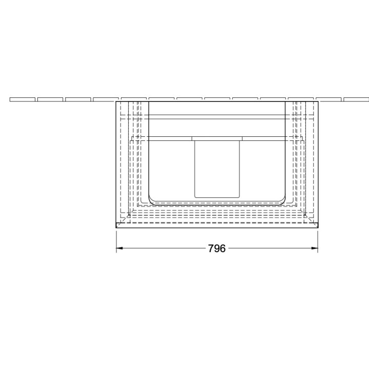 Skrinka podumývadlová Villeroy & Boch Subway 2.0, 64x42cm, 1 zásuvka, biely lesklá