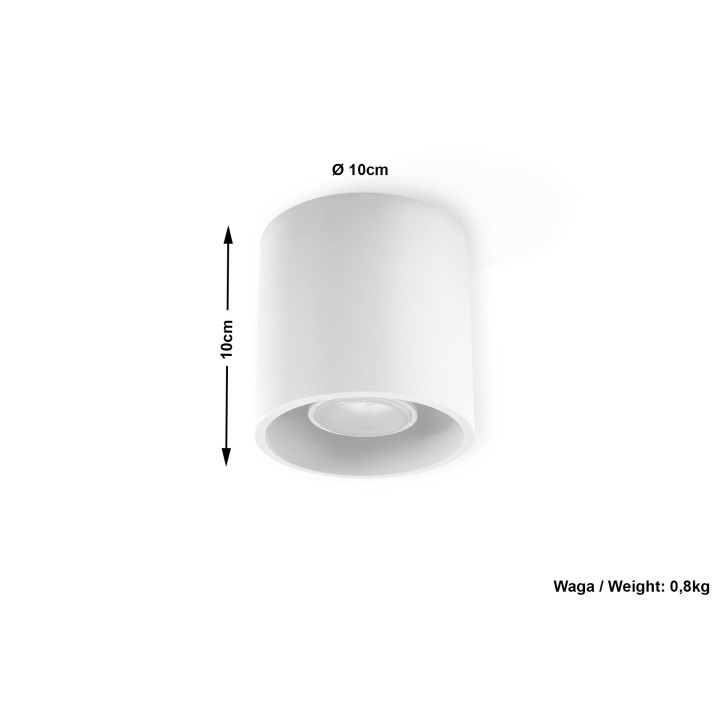 Plafon Sollux Ligthing Orbis 1, 10cm, GU10 1x40W, šedý