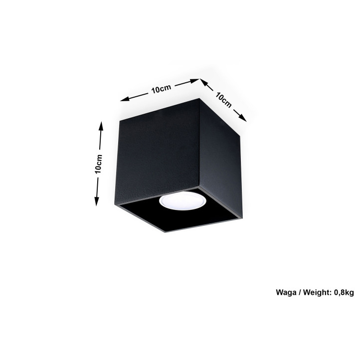 Plafon Sollux Ligthing Orbis 1, 10cm, okrúhly, GU10 1x40W, čierna